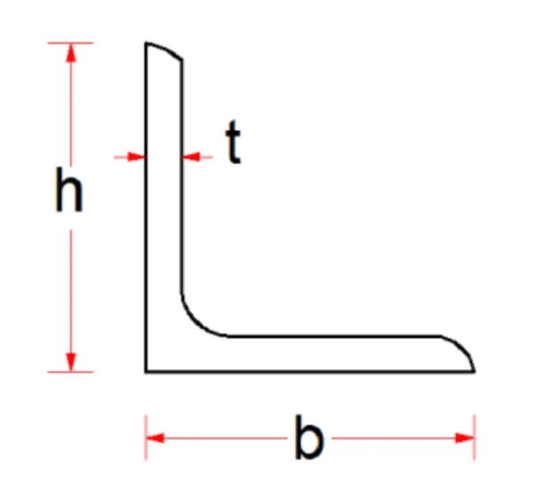 ángulo doblado dimenciones